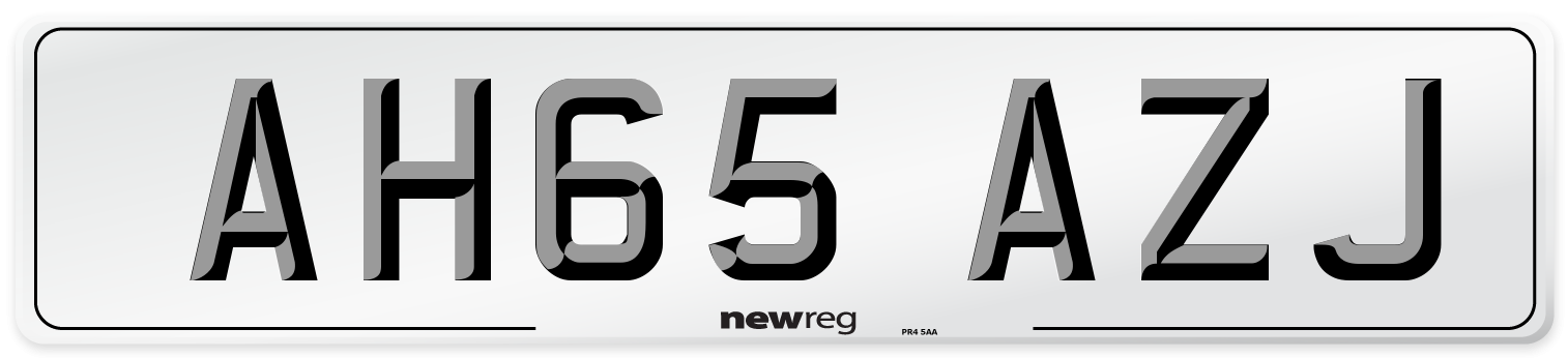 AH65 AZJ Number Plate from New Reg
